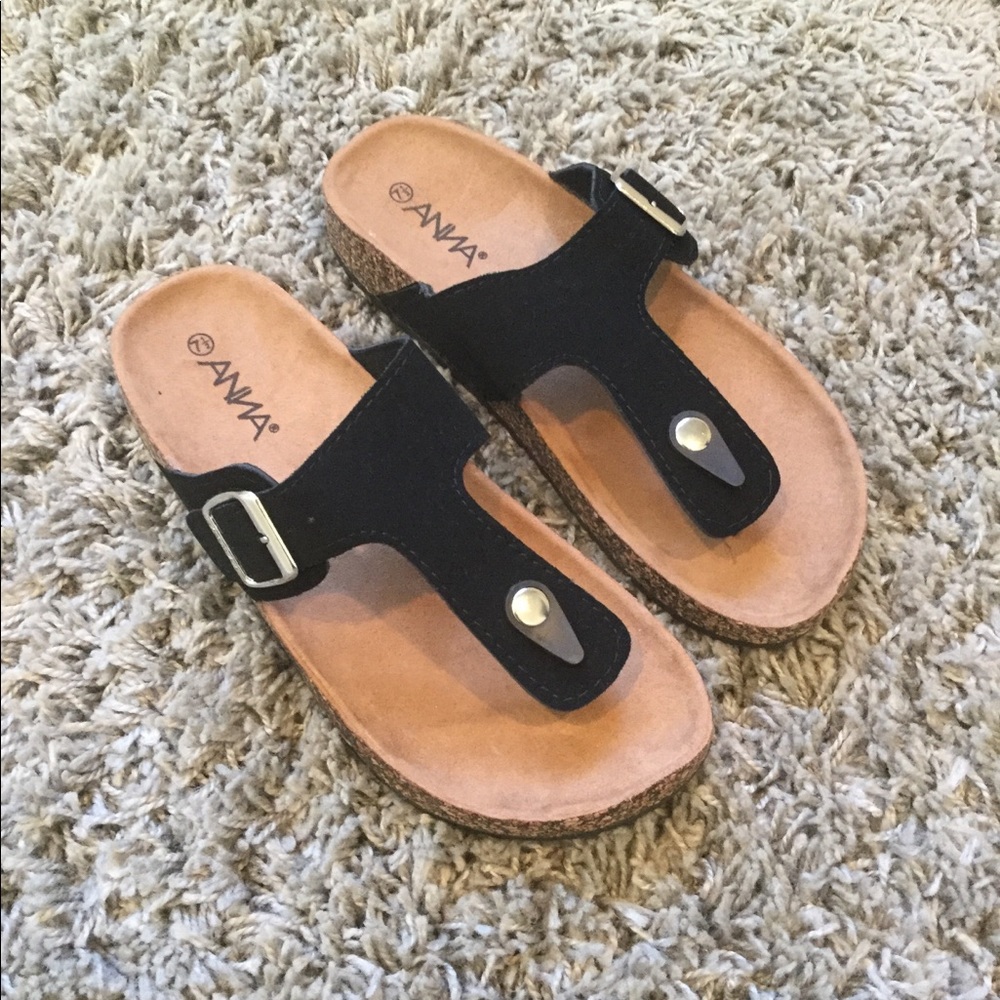Black Thong Sandals